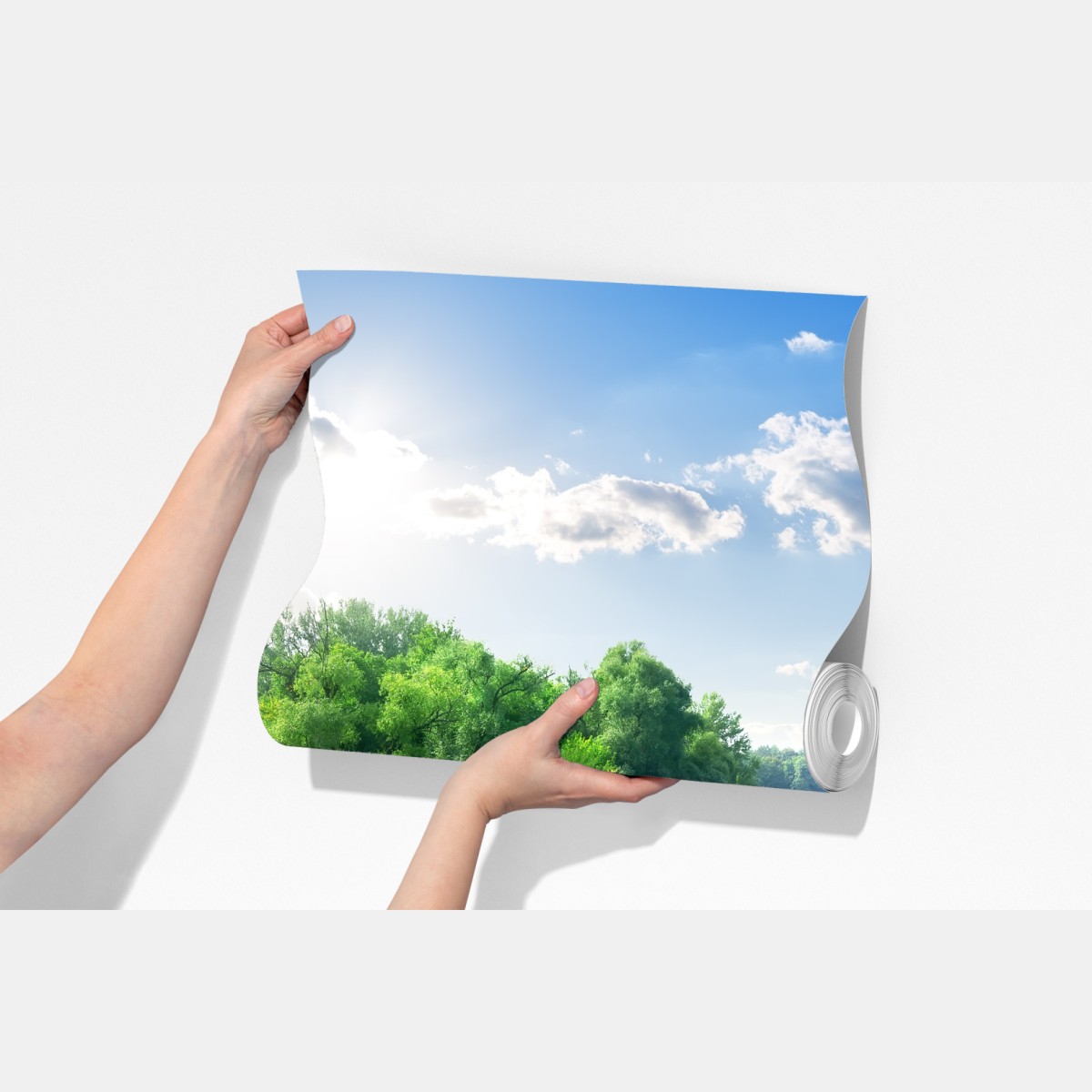 Fototapeta słoneczna łąka nad rzeką – Wallissimo® Fototapeta słoneczna łąka nad rzeką – Wallissimo®