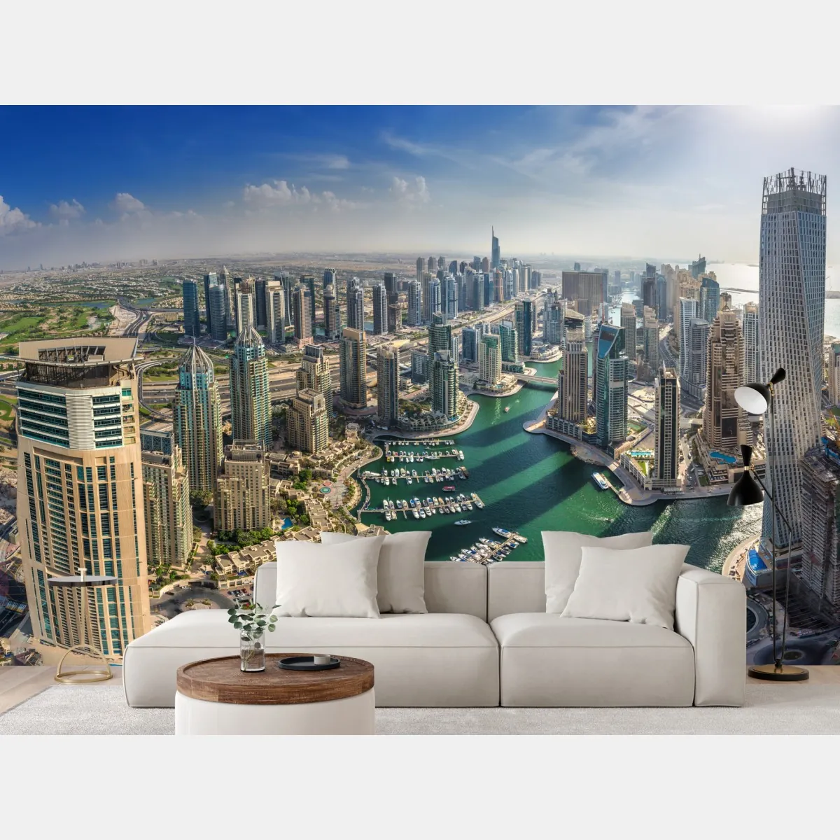 Fototapeta Dubaj Marina panorama miasta – Wallissimo® Fototapeta Dubaj Marina panorama miasta – Wallissimo®