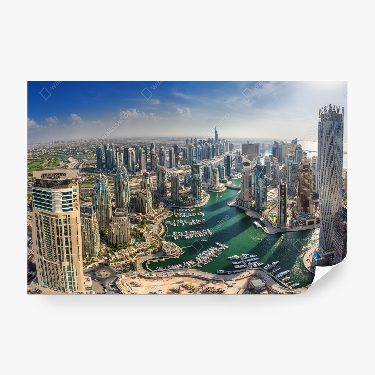 Fototapeta Dubaj Marina panorama miasta – Wallissimo® Fototapeta Dubaj Marina panorama miasta – Wallissimo®