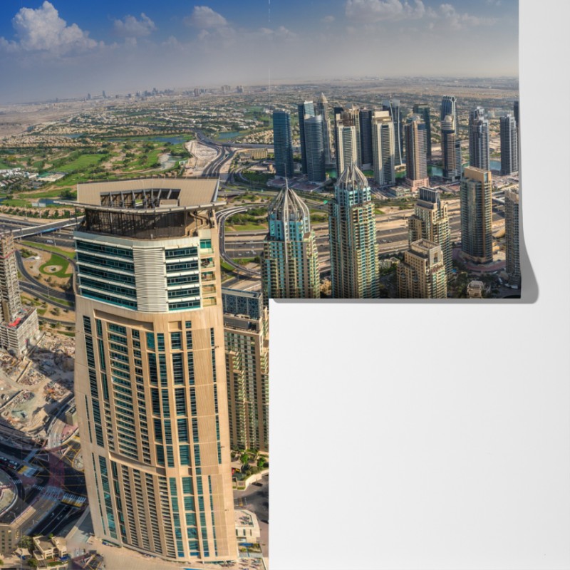 Fototapeta Dubaj Marina panorama miasta – Wallissimo® Fototapeta Dubaj Marina panorama miasta – Wallissimo®