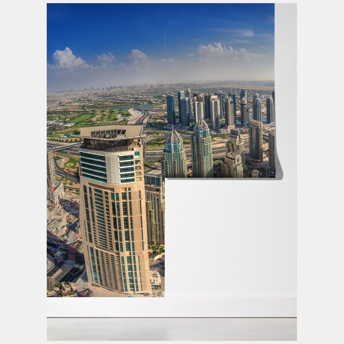Fototapeta Dubaj Marina panorama miasta – Wallissimo® Fototapeta Dubaj Marina panorama miasta – Wallissimo®