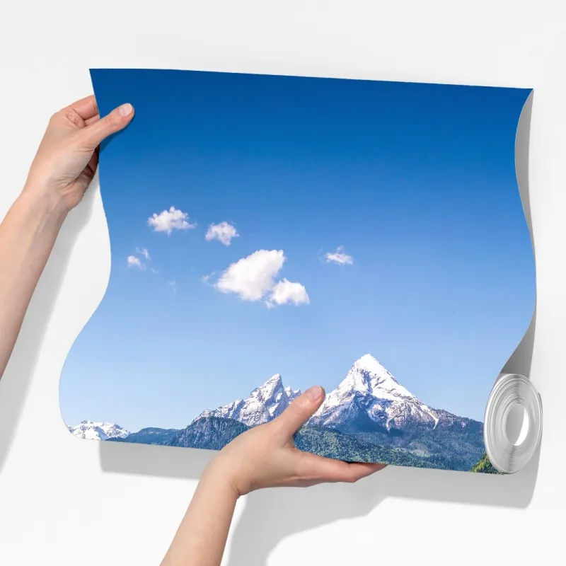 Fototapeta alpejskie szczyty odbite w spokojnym jeziorze – Wallissimo® Fototapeta alpejskie szczyty odbite w spokojnym jeziorze – Wallissimo®