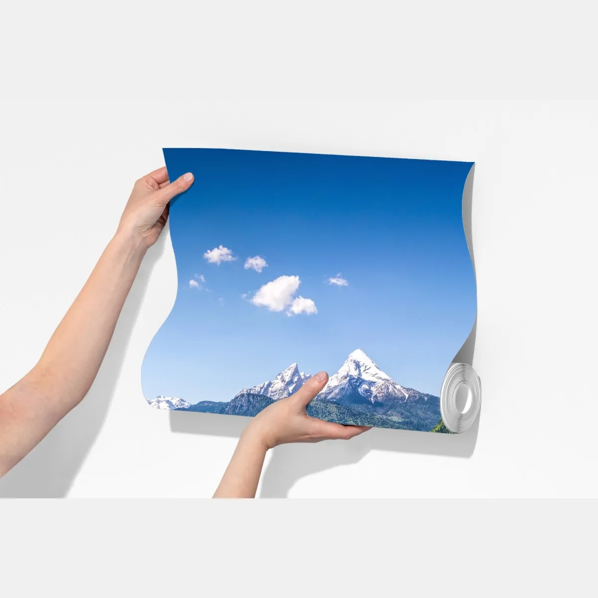 Fototapeta alpejskie szczyty odbite w spokojnym jeziorze – Wallissimo® Fototapeta alpejskie szczyty odbite w spokojnym jeziorze – Wallissimo®