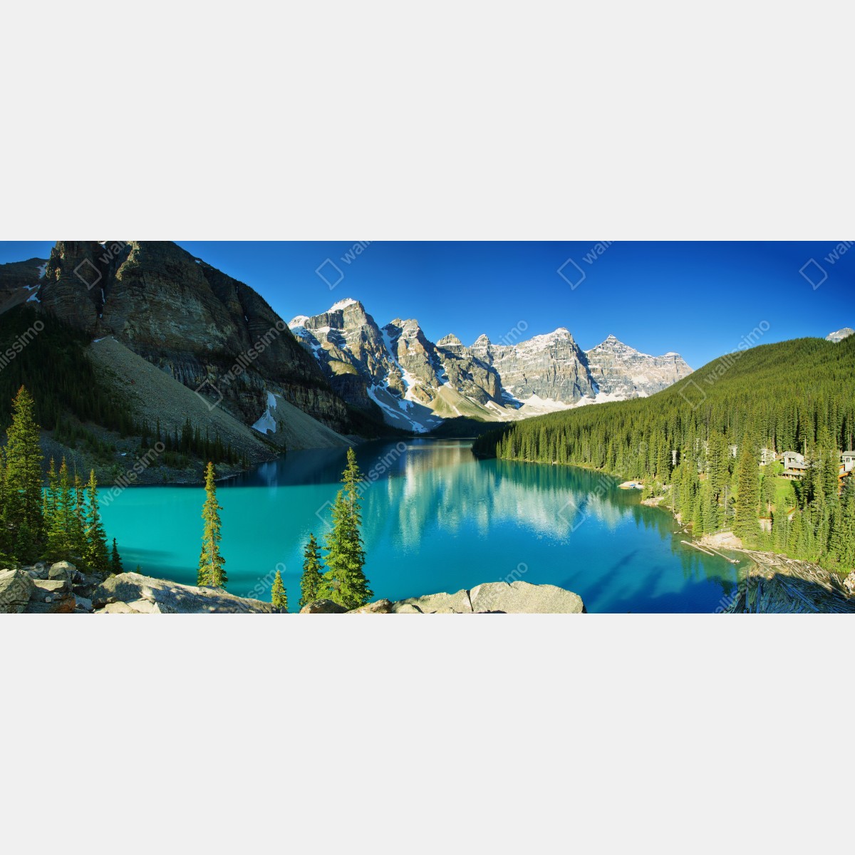 Fototapeta spokojne turkusowe jezioro w górach – Wallissimo® Fototapeta spokojne turkusowe jezioro w górach – Wallissimo®