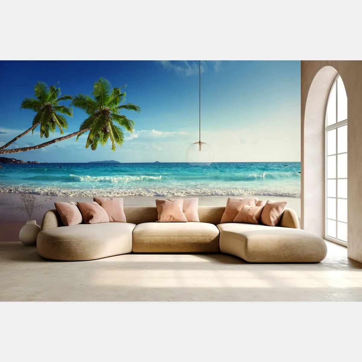 Fototapeta tropikalna plaża na Karaibach o zachodzie słońca – Wallissimo® Fototapeta tropikalna plaża na Karaibach o zachodzie słońca – Wallissimo®