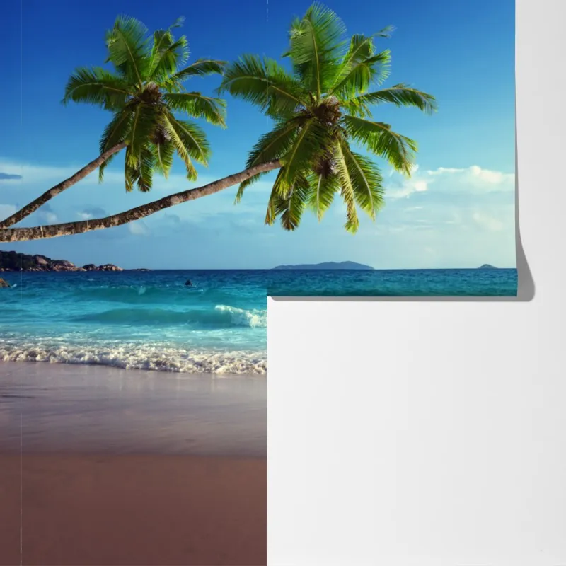 Fototapeta tropikalna plaża na Karaibach o zachodzie słońca – Wallissimo® Fototapeta tropikalna plaża na Karaibach o zachodzie słońca – Wallissimo®