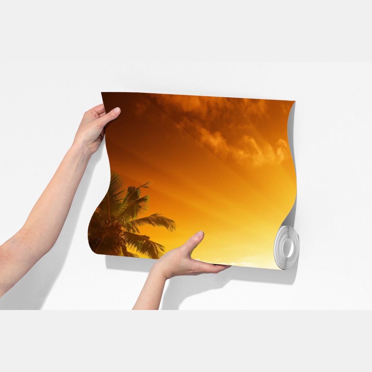 Fototapeta tropikalny zachód słońca nad plażą na Karaibach – Wallissimo® Fototapeta tropikalny zachód słońca nad plażą na Karaibach – Wallissimo®