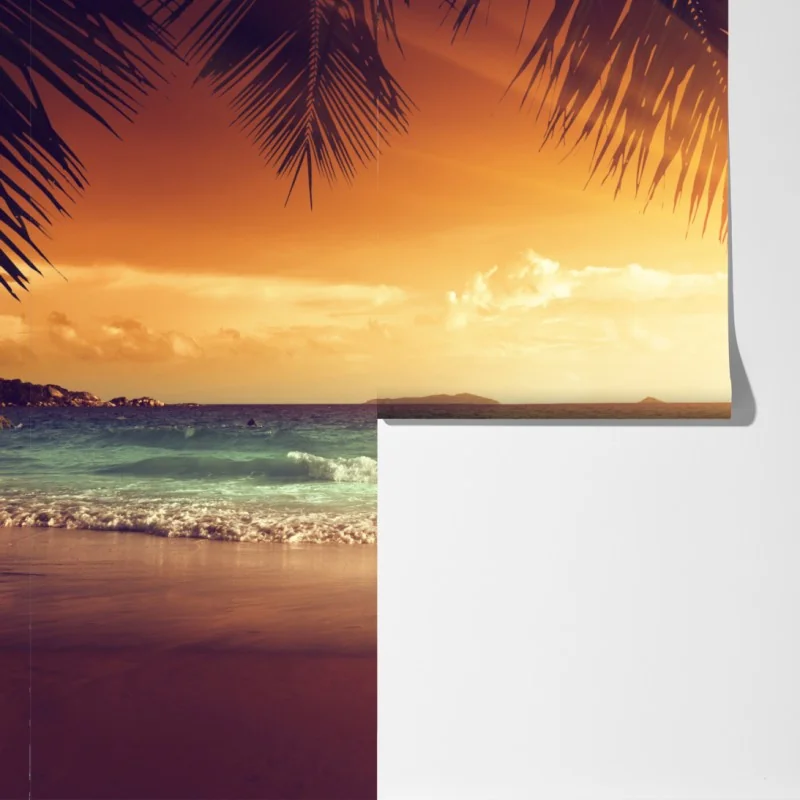 Fototapeta plaża o zachodzie słońca na Karaibach – Wallissimo® Fototapeta plaża o zachodzie słońca na Karaibach – Wallissimo®