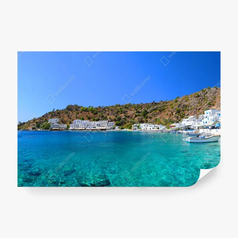 Fototapeta słoneczna zatoka śródziemnomorska z turkusową wodą