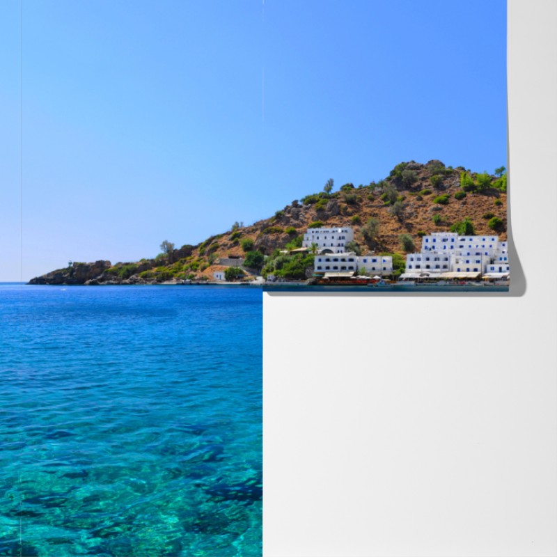 Fototapeta słoneczna zatoka śródziemnomorska z turkusową wodą – Wallissimo® Fototapeta słoneczna zatoka śródziemnomorska z turkusową wodą – Wallissimo®