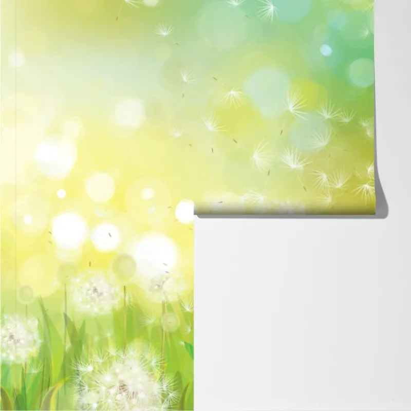 Fototapeta wiosenna łąka dmuchawców – Wallissimo® Fototapeta wiosenna łąka dmuchawców – Wallissimo®