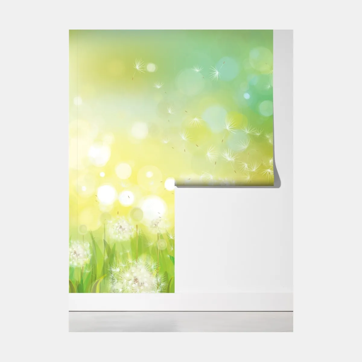 Fototapeta wiosenna łąka dmuchawców – Wallissimo® Fototapeta wiosenna łąka dmuchawców – Wallissimo®