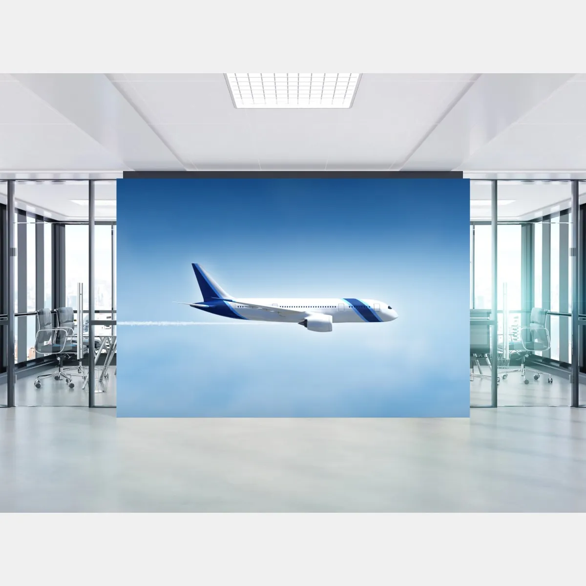 Fototapeta odrzutowiec na czystym niebie – Wallissimo® Fototapeta odrzutowiec na czystym niebie – Wallissimo®
