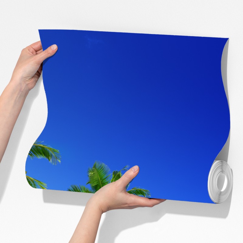 Fototapeta tropikalna plaża z turkusową wodą i palmami – Wallissimo® Fototapeta tropikalna plaża z turkusową wodą i palmami – Wallissimo®