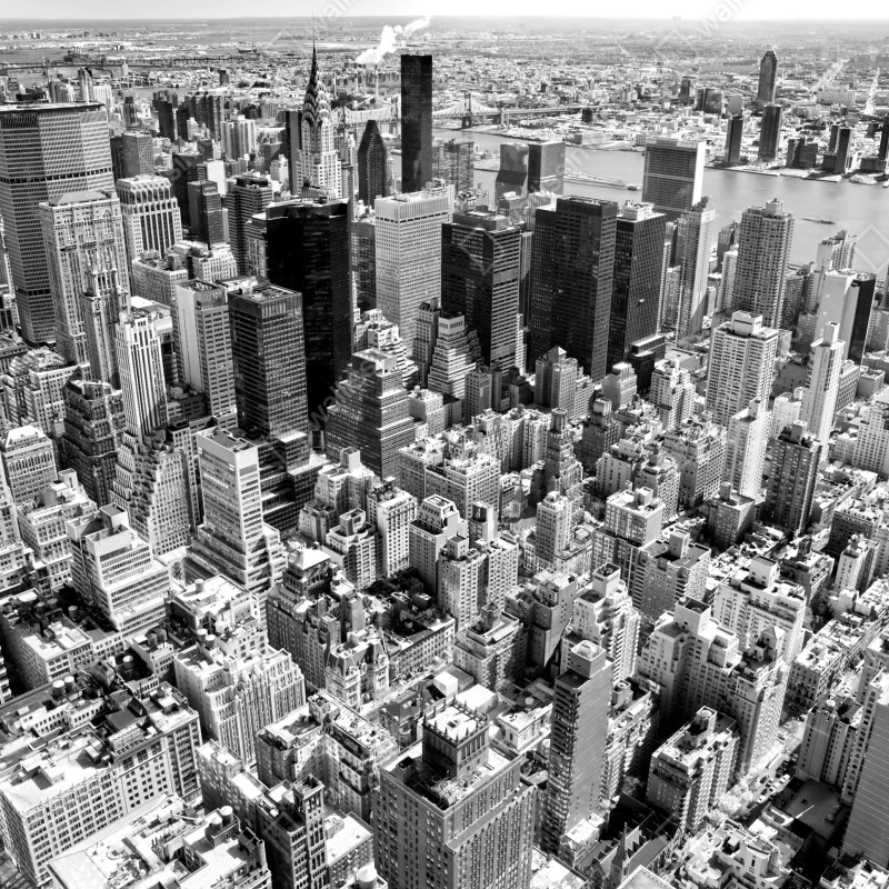Fototapeta widok lotniczy Manhattanu w czerni i bieli – Wallissimo® Fototapeta widok lotniczy Manhattanu w czerni i bieli – Wallissimo®