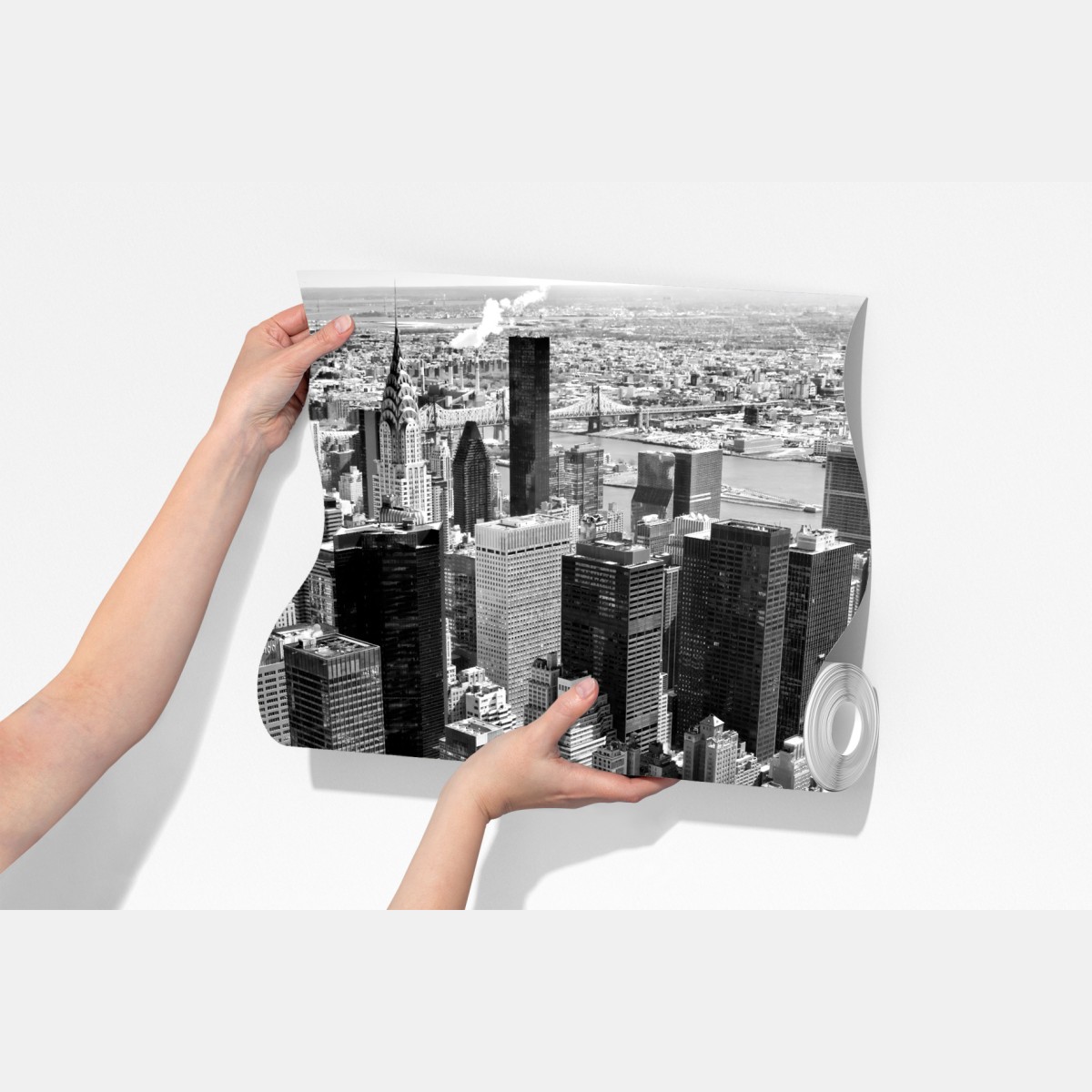 Fototapeta widok lotniczy Manhattanu w czerni i bieli – Wallissimo® Fototapeta widok lotniczy Manhattanu w czerni i bieli – Wallissimo®