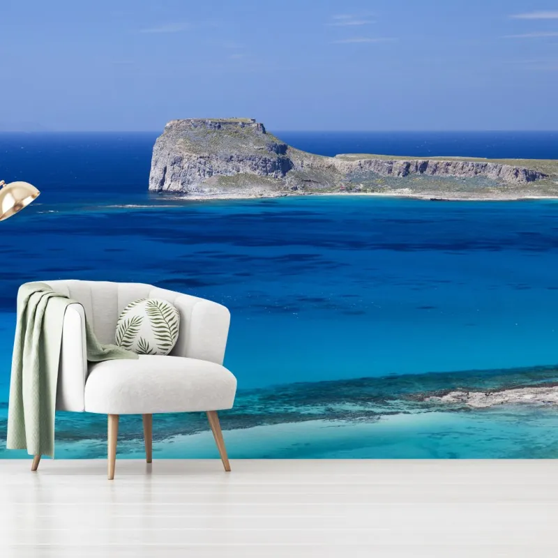 Fototapeta spokojny morski pejzaż z wyspą