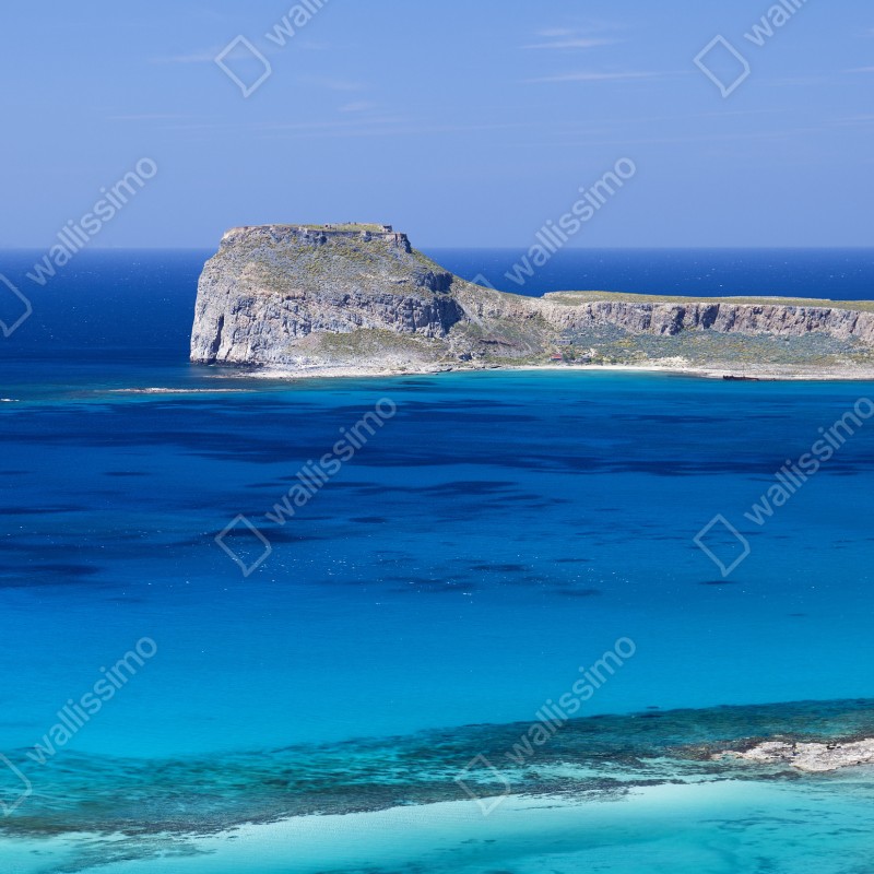 Fototapeta spokojny morski pejzaż z wyspą – Wallissimo® Fototapeta spokojny morski pejzaż z wyspą – Wallissimo®