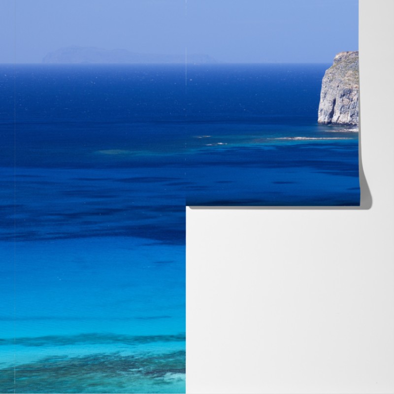 Fototapeta spokojny morski pejzaż z wyspą – Wallissimo® Fototapeta spokojny morski pejzaż z wyspą – Wallissimo®