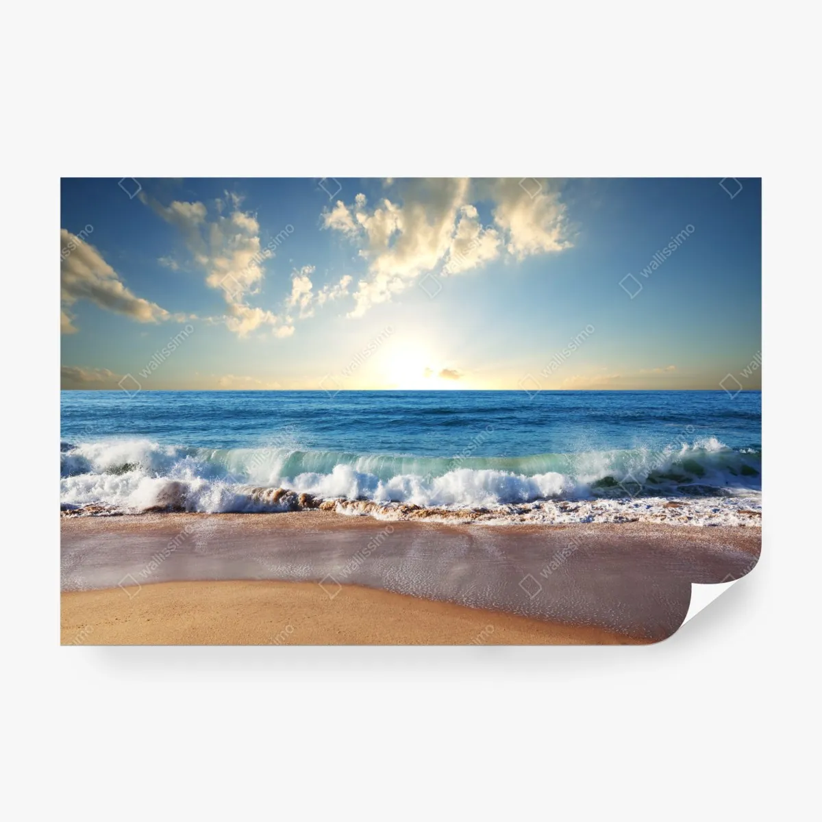 Fototapeta spokojny zachód słońca nad plażą – Wallissimo® Fototapeta spokojny zachód słońca nad plażą – Wallissimo®