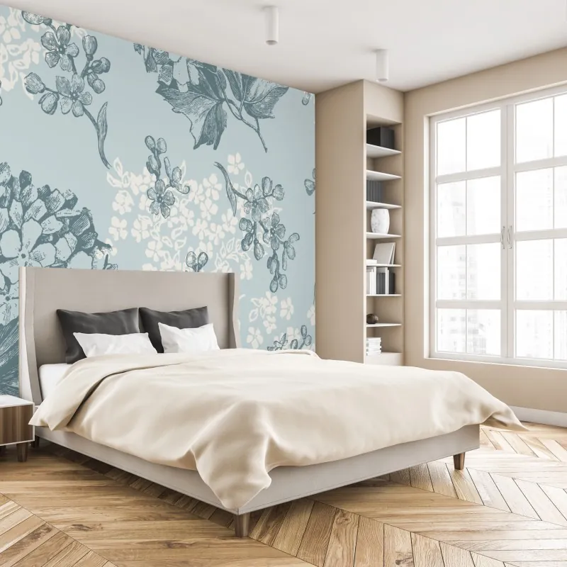 Fototapeta delikatny pastelowy wzór hortensji