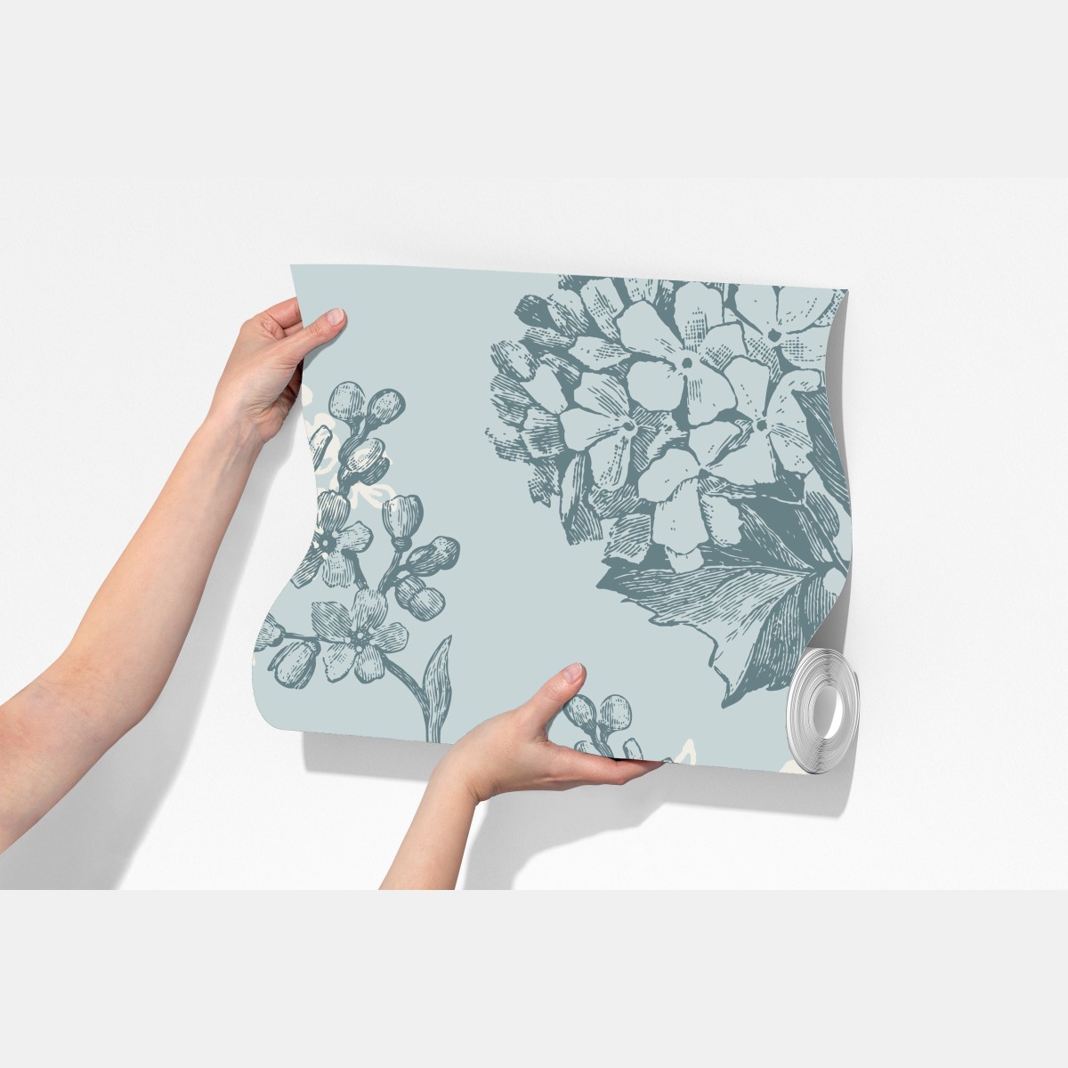 Fototapeta delikatny pastelowy wzór hortensji – Wallissimo® Fototapeta delikatny pastelowy wzór hortensji – Wallissimo®