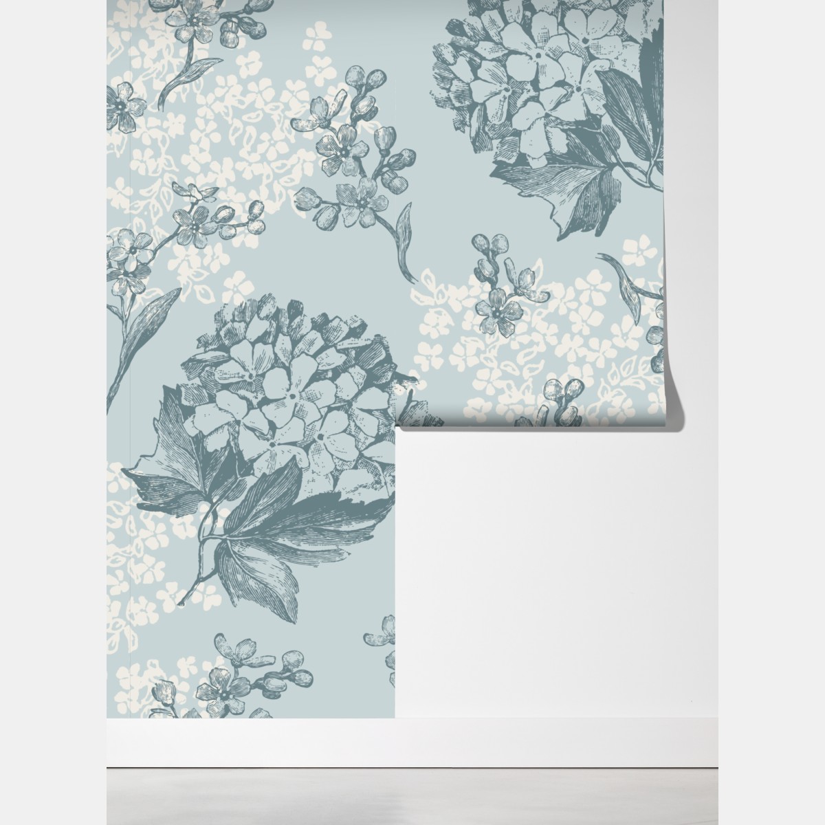 Fototapeta delikatny pastelowy wzór hortensji – Wallissimo® Fototapeta delikatny pastelowy wzór hortensji – Wallissimo®