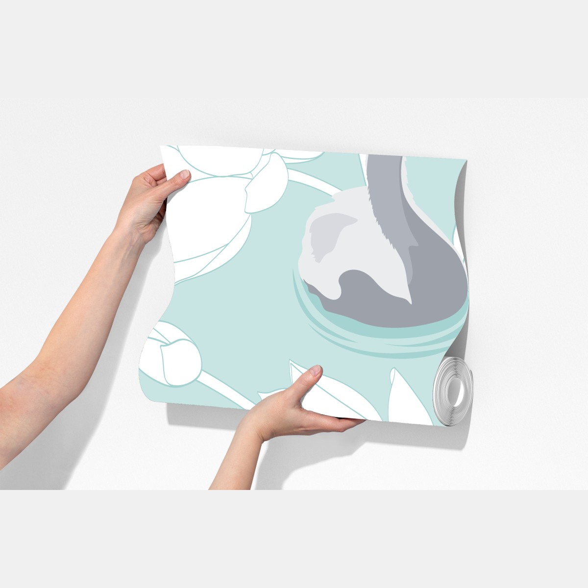 Fototapeta spokojne łabędzie i lotosy – Wallissimo® Fototapeta spokojne łabędzie i lotosy – Wallissimo®