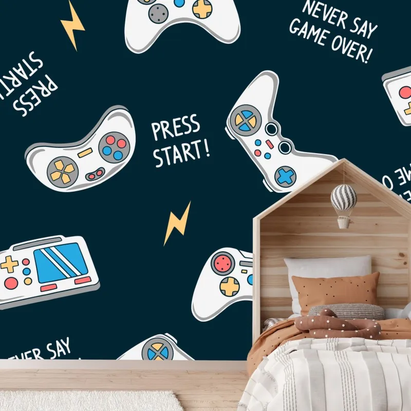 Fototapeta retro wzór kontrolerów do gier