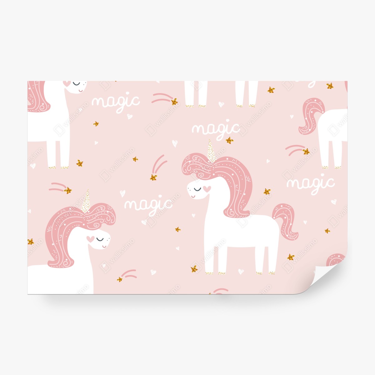 Fototapeta magiczny różowy wzór jednorożca – Wallissimo® Fototapeta magiczny różowy wzór jednorożca – Wallissimo®