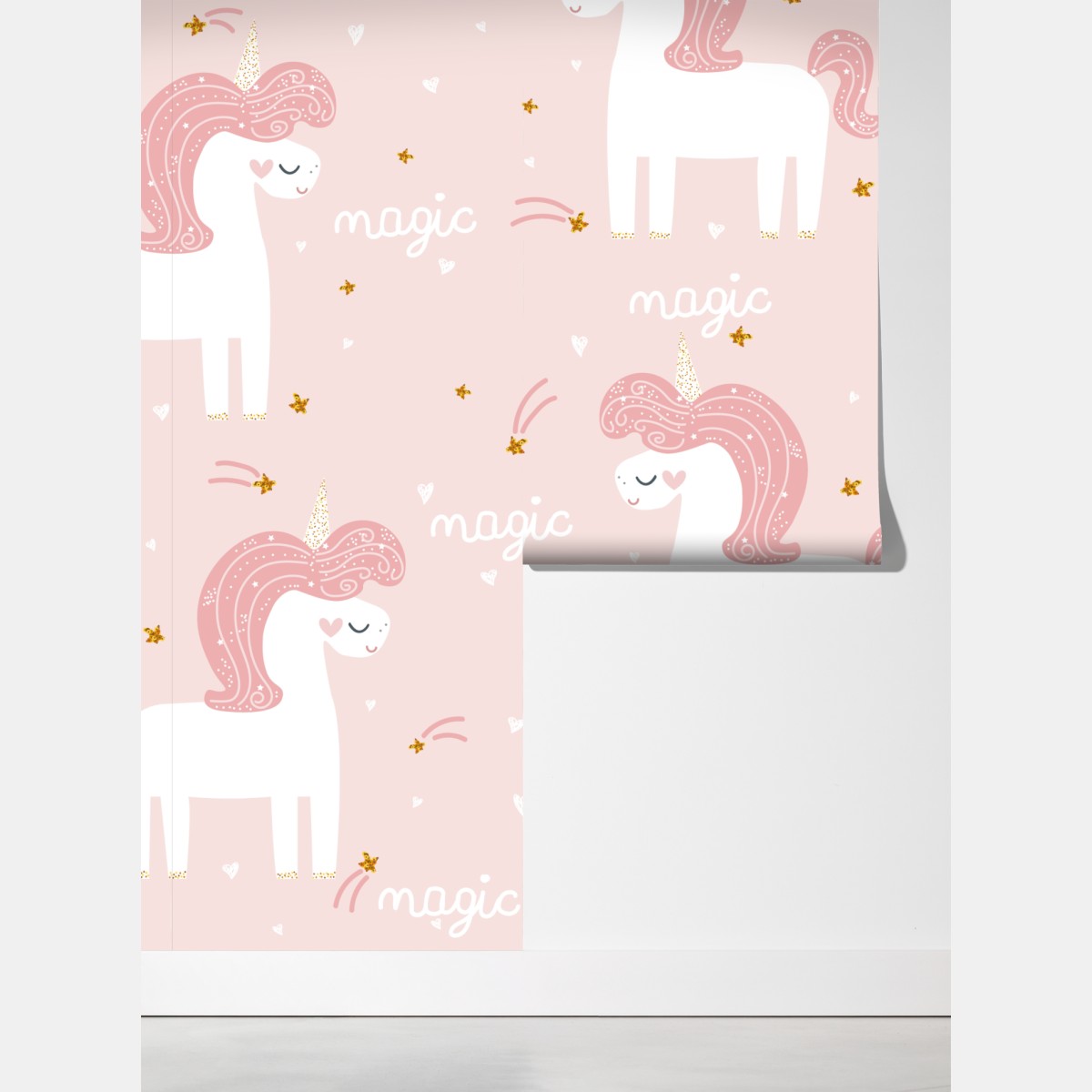 Fototapeta magiczny różowy wzór jednorożca – Wallissimo® Fototapeta magiczny różowy wzór jednorożca – Wallissimo®