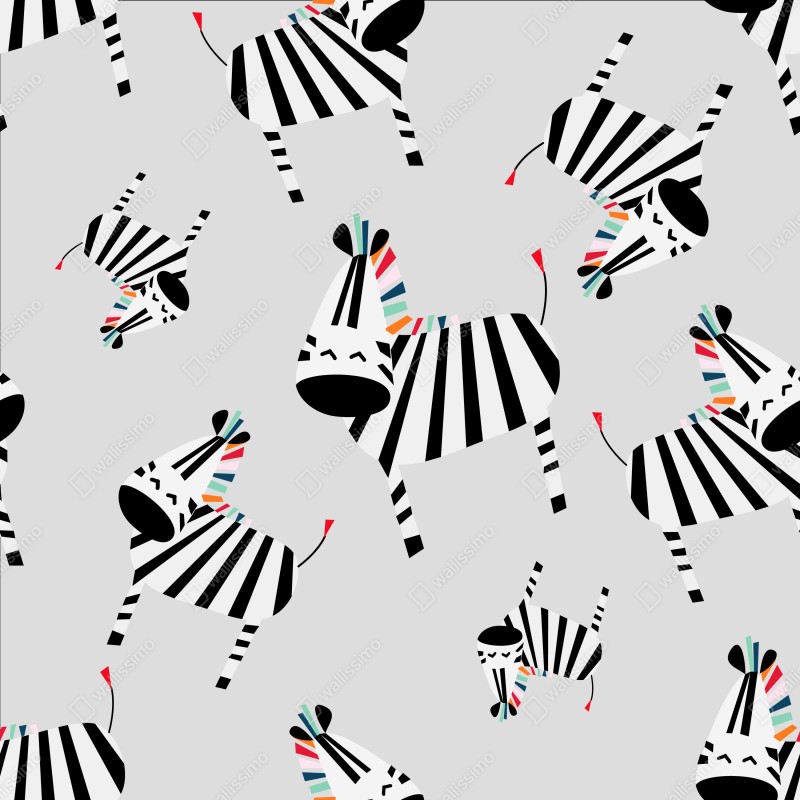 Fototapeta zabawny wzór z zebrami – Wallissimo® Fototapeta zabawny wzór z zebrami – Wallissimo®