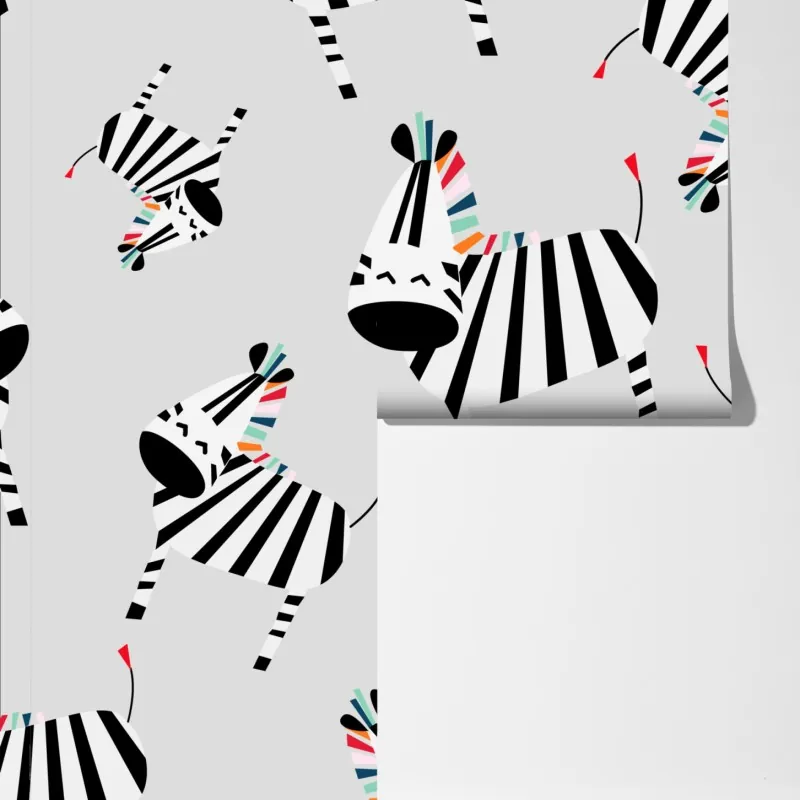 Fototapeta zabawny wzór z zebrami – Wallissimo® Fototapeta zabawny wzór z zebrami – Wallissimo®
