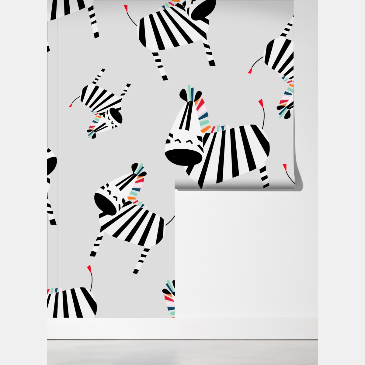 Fototapeta zabawny wzór z zebrami – Wallissimo® Fototapeta zabawny wzór z zebrami – Wallissimo®