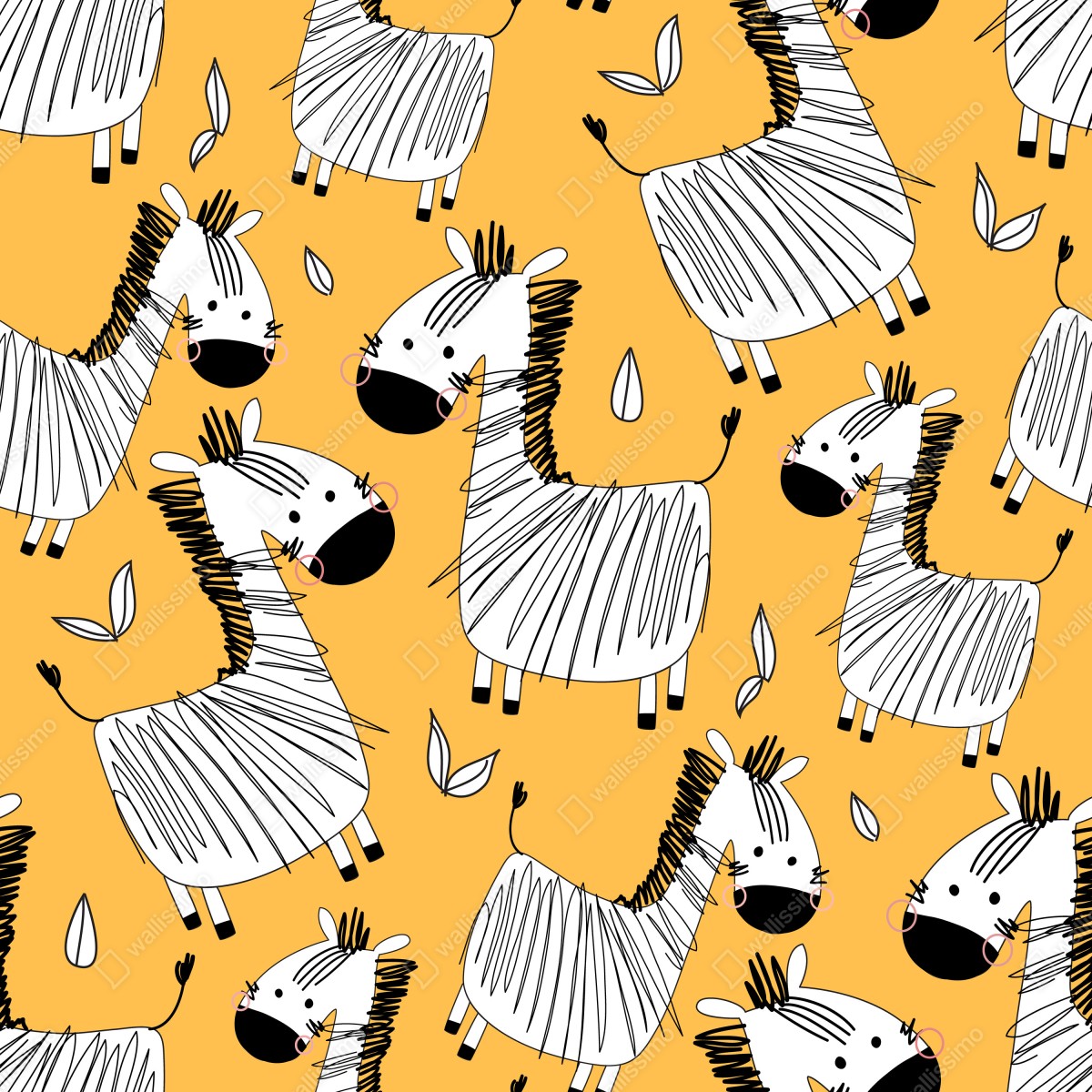 Fototapeta zabawny wzór z zebrą do pokoju dziecięcego – Wallissimo® Fototapeta zabawny wzór z zebrą do pokoju dziecięcego – Wallissimo®