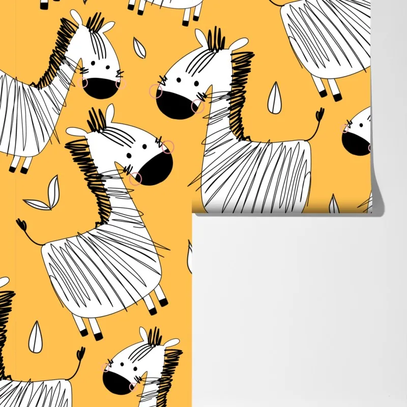 Fototapeta zabawny wzór z zebrą do pokoju dziecięcego – Wallissimo® Fototapeta zabawny wzór z zebrą do pokoju dziecięcego – Wallissimo®