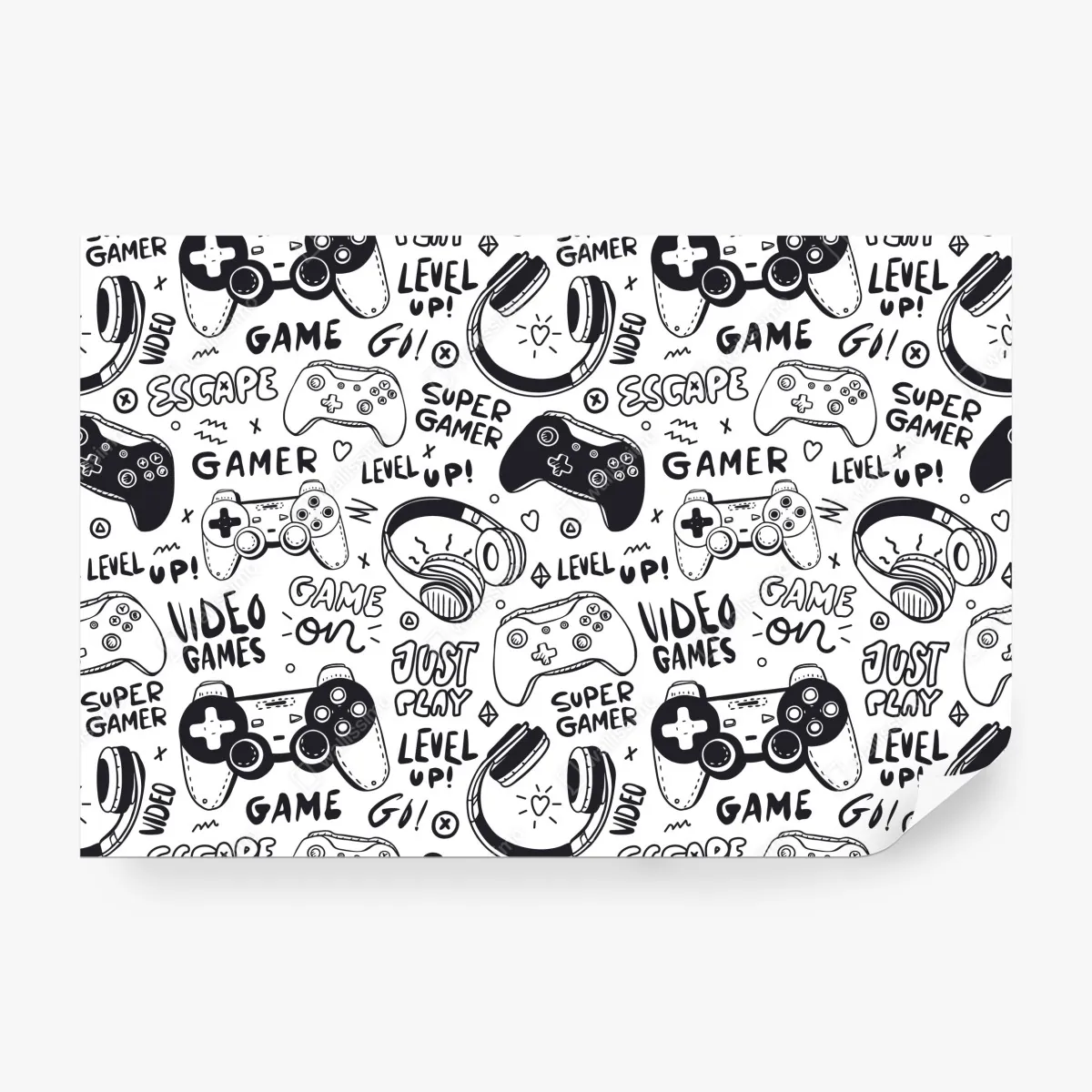 Fototapeta wzór gier wideo z kontrolerami – Wallissimo® Fototapeta wzór gier wideo z kontrolerami – Wallissimo®