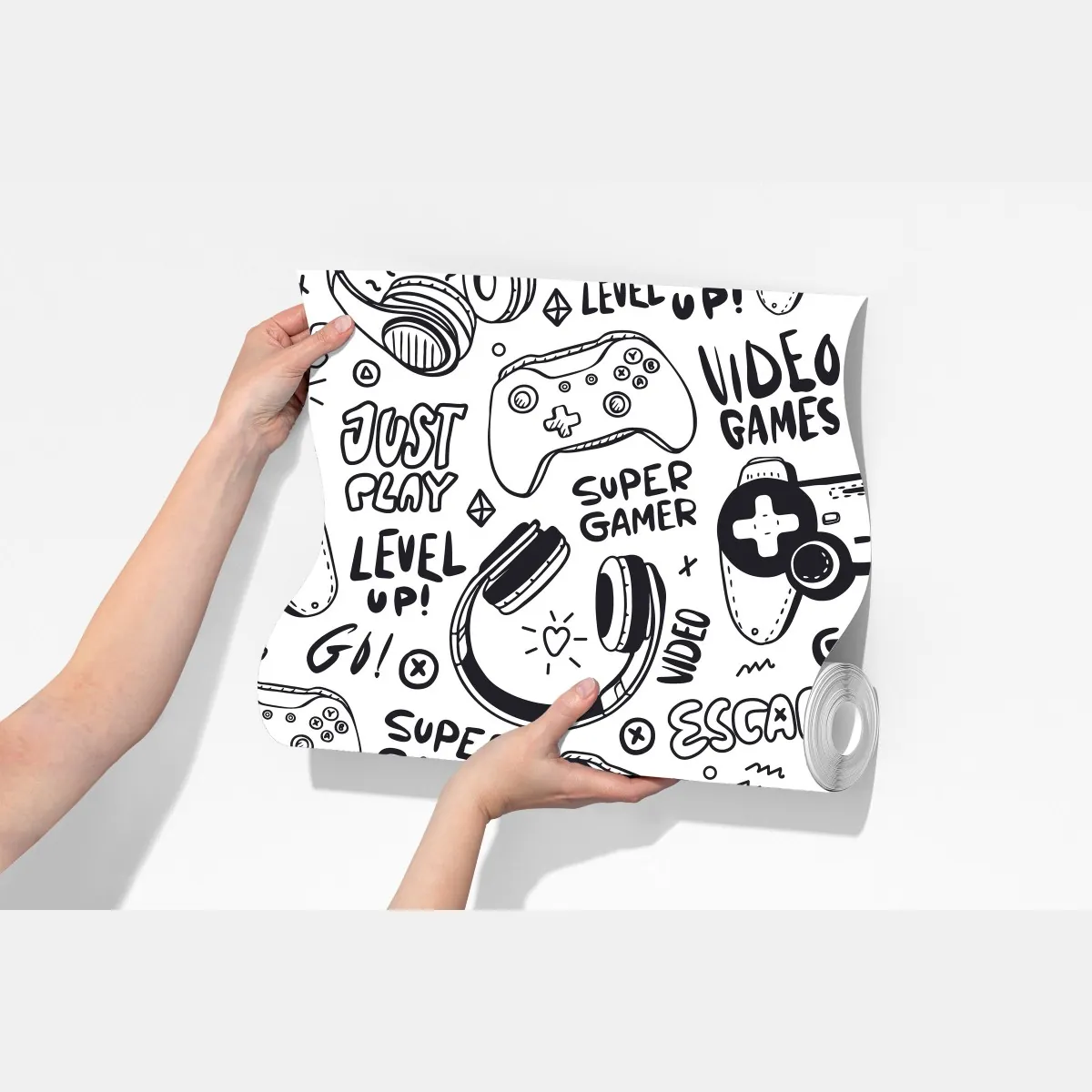 Fototapeta wzór gier wideo z kontrolerami – Wallissimo® Fototapeta wzór gier wideo z kontrolerami – Wallissimo®