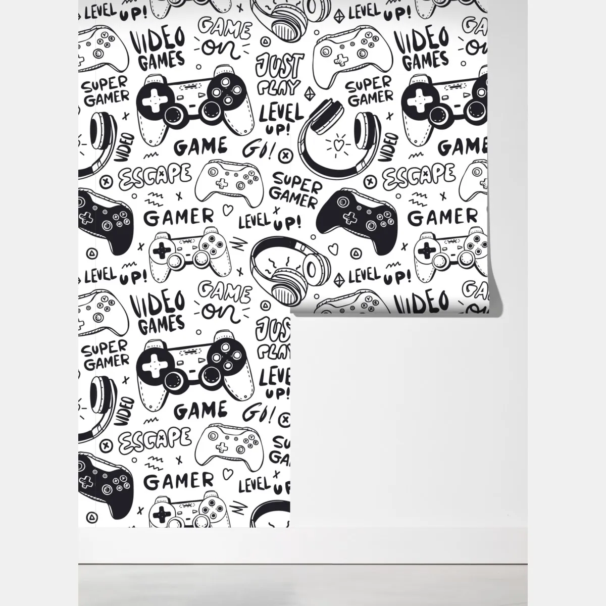 Fototapeta wzór gier wideo z kontrolerami – Wallissimo® Fototapeta wzór gier wideo z kontrolerami – Wallissimo®