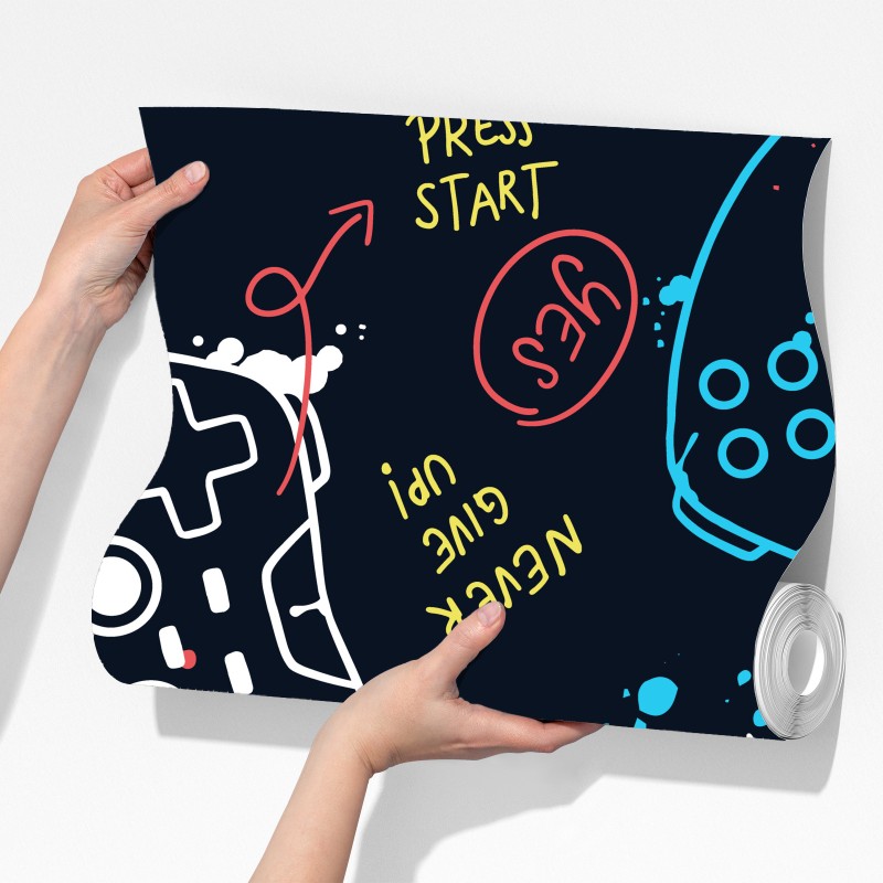 Fototapeta kolorowy wzór kontrolerów do gier – Wallissimo® Fototapeta kolorowy wzór kontrolerów do gier – Wallissimo®