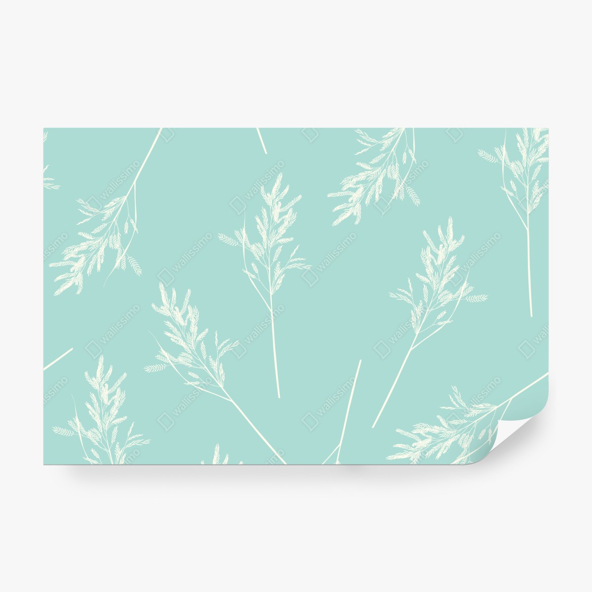 Fototapeta delikatny turkusowy wzór botaniczny – Wallissimo® Fototapeta delikatny turkusowy wzór botaniczny – Wallissimo®
