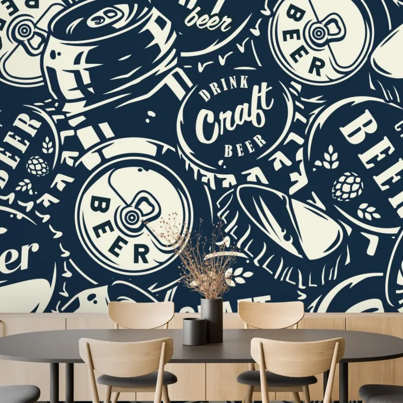 Fototapeta wzór kapsli piwa rzemieślniczego