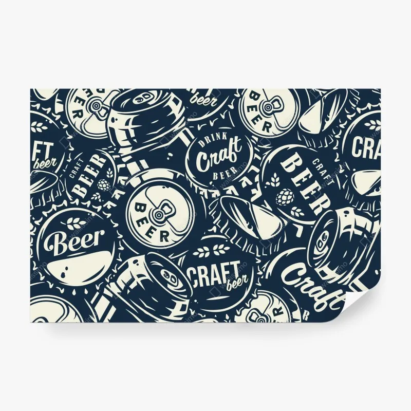 Fototapeta wzór kapsli piwa rzemieślniczego