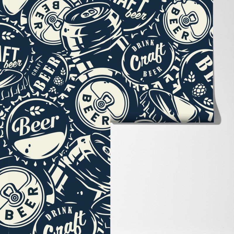 Fototapeta wzór kapsli piwa rzemieślniczego – Wallissimo® Fototapeta wzór kapsli piwa rzemieślniczego – Wallissimo®