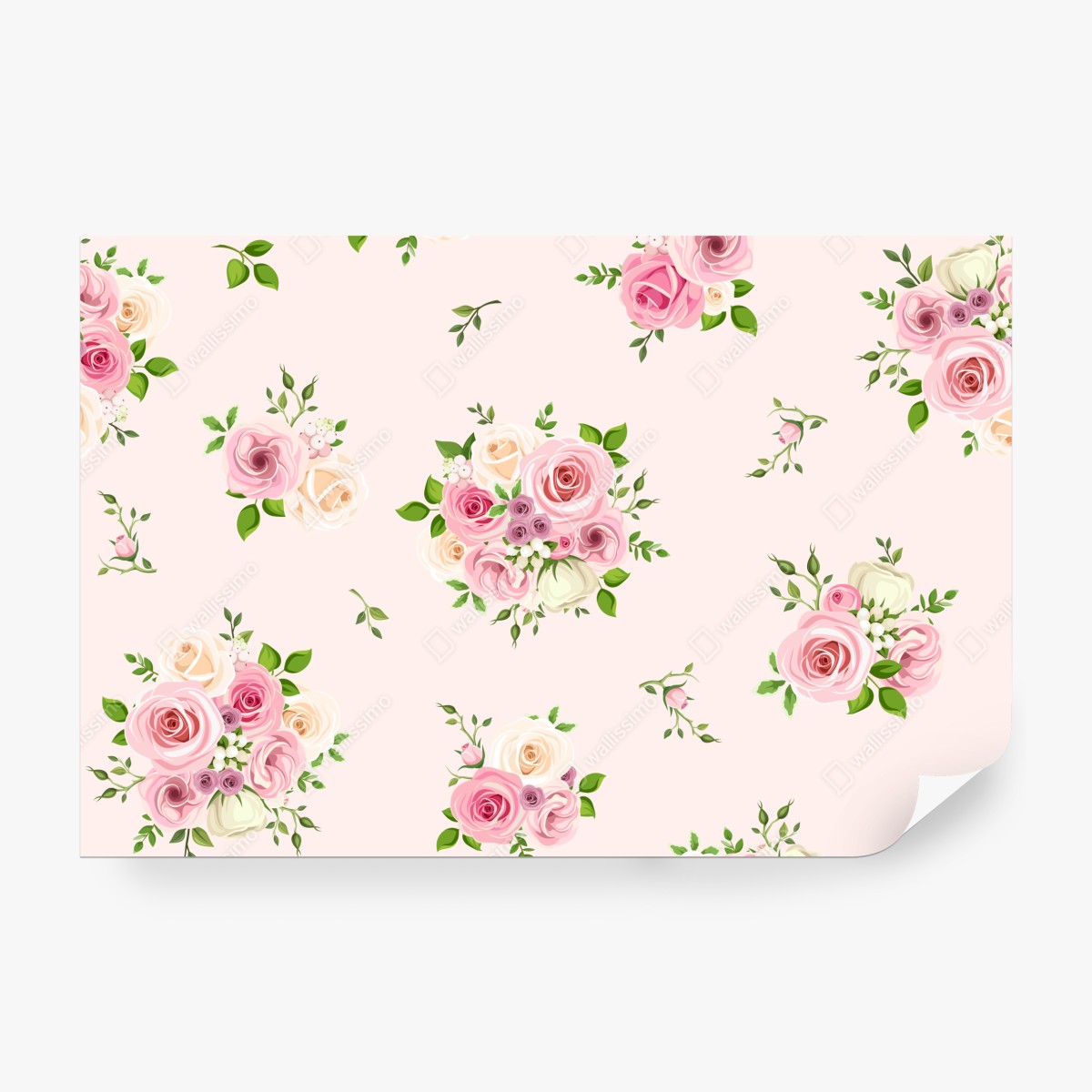 Fototapeta delikatny różany wzór w pastelowych odcieniach – Wallissimo® Fototapeta delikatny różany wzór w pastelowych odcieniach – Wallissimo®