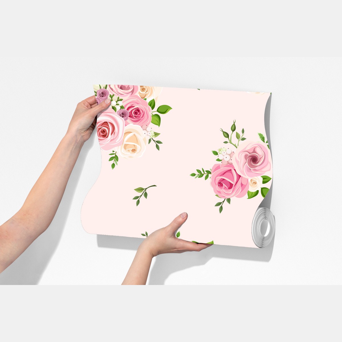 Fototapeta delikatny różany wzór w pastelowych odcieniach – Wallissimo® Fototapeta delikatny różany wzór w pastelowych odcieniach – Wallissimo®