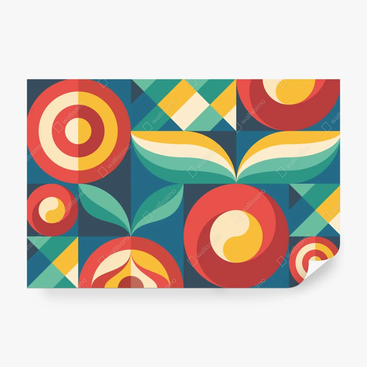 Fototapeta żywy geometryczny motyw kwiatowy – Wallissimo® Fototapeta żywy geometryczny motyw kwiatowy – Wallissimo®