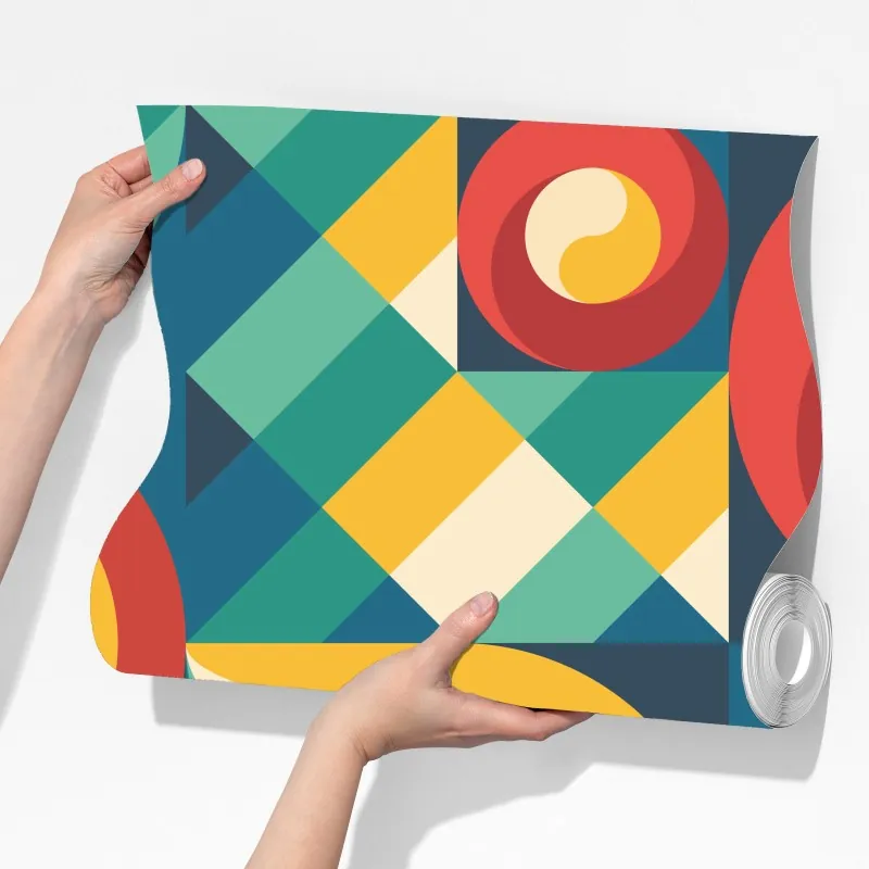 Fototapeta żywy geometryczny motyw kwiatowy – Wallissimo® Fototapeta żywy geometryczny motyw kwiatowy – Wallissimo®