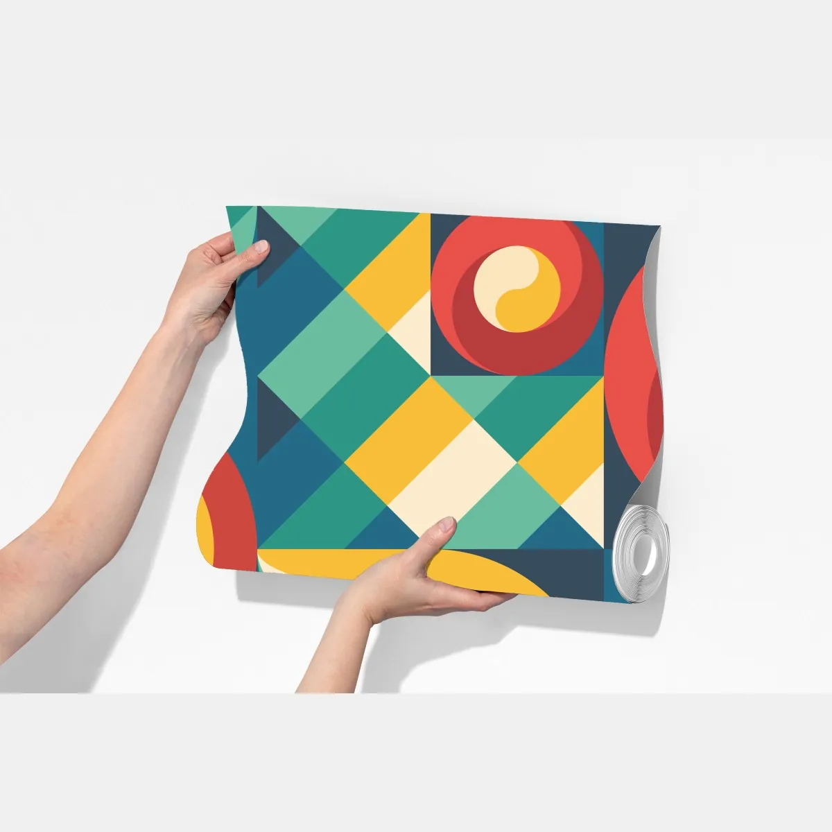 Fototapeta żywy geometryczny motyw kwiatowy – Wallissimo® Fototapeta żywy geometryczny motyw kwiatowy – Wallissimo®