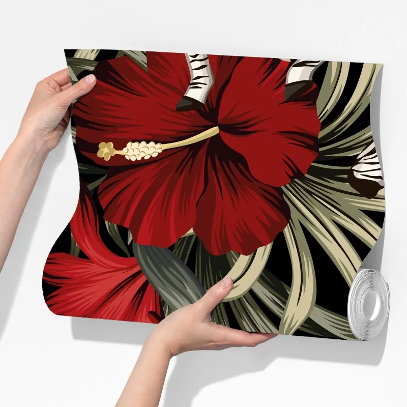 Fototapeta tropikalny wzór zebry i kwiatów – Wallissimo® Fototapeta tropikalny wzór zebry i kwiatów – Wallissimo®